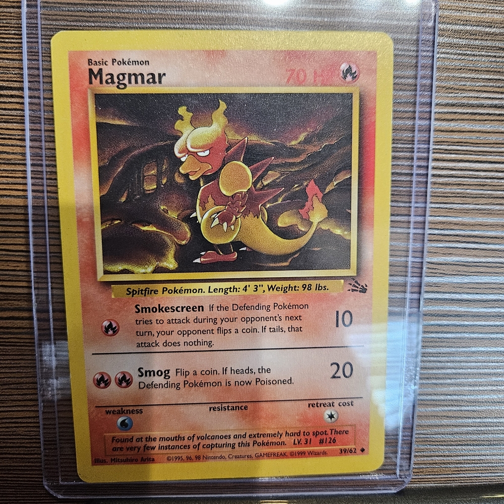 Pokemon Magmar 39/62 Fossil Trading Card